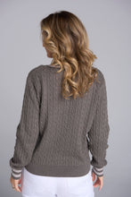 Load image into Gallery viewer, GC Cable knit Polo Squirrel Cobweb Sweater