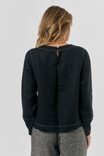 Load image into Gallery viewer, GA576 Black Linen Top Size 14/Large ONLY