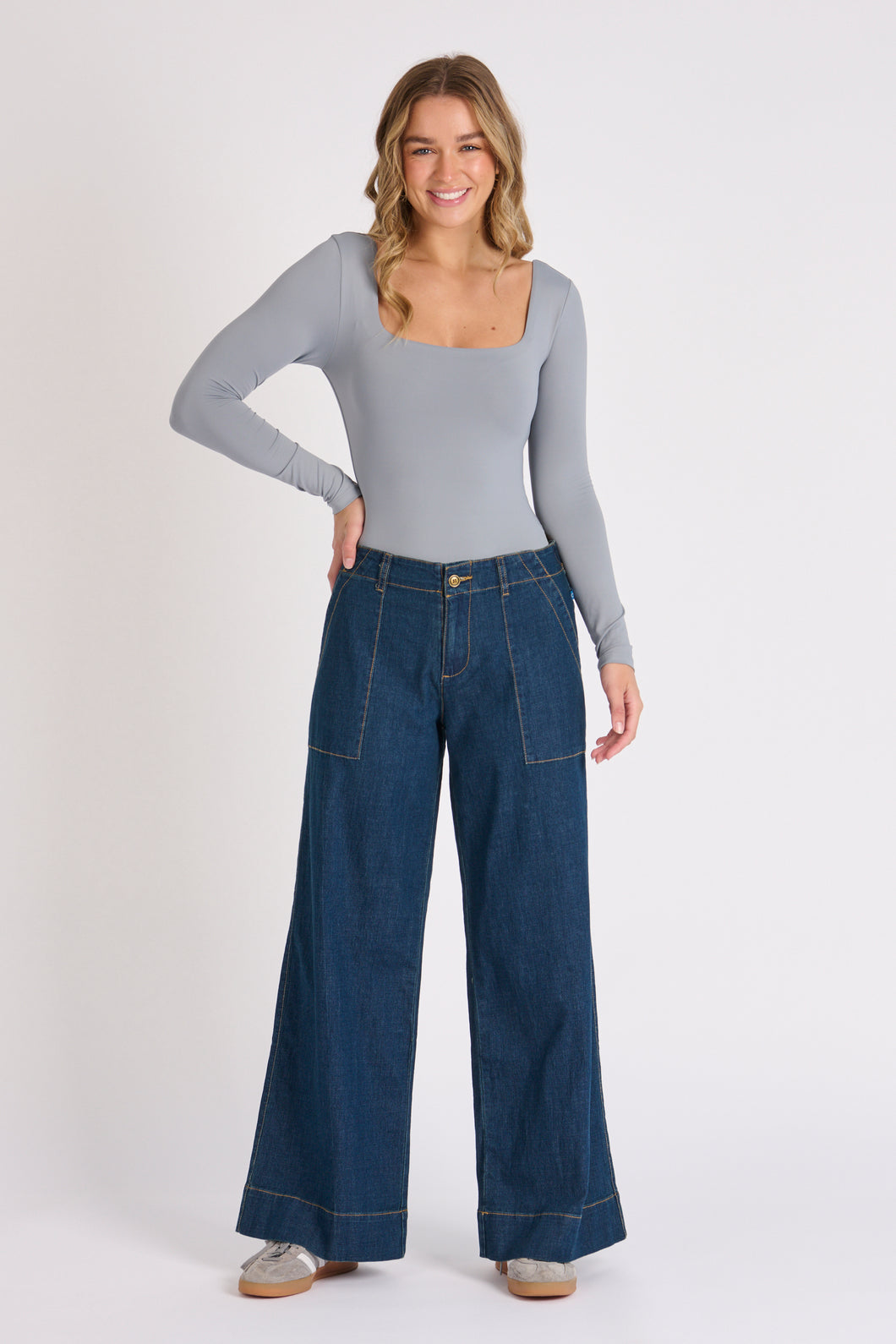 101420 Wide Leg Jeans Dark Denim