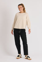 Load image into Gallery viewer, Collar Detailed Long Sleeve Tee Oatmeal
