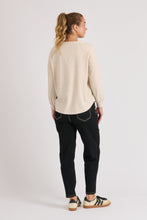 Load image into Gallery viewer, Collar Detailed Long Sleeve Tee Oatmeal
