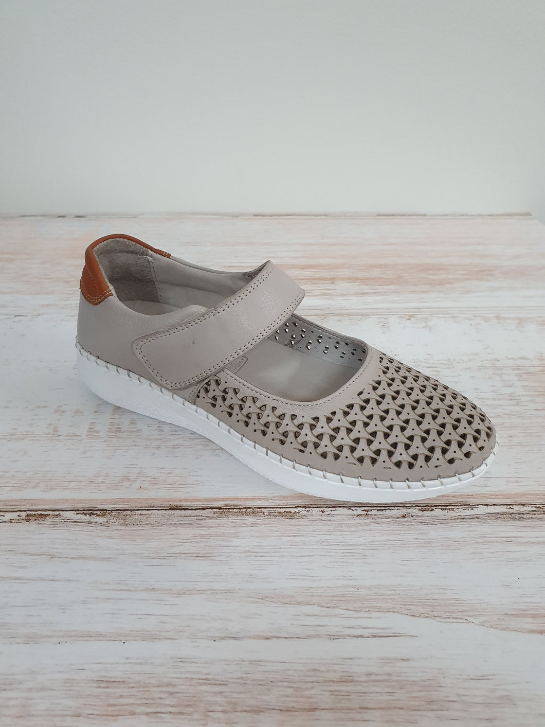 Evelyn Mary Jane Casual Shoe Silver Grey