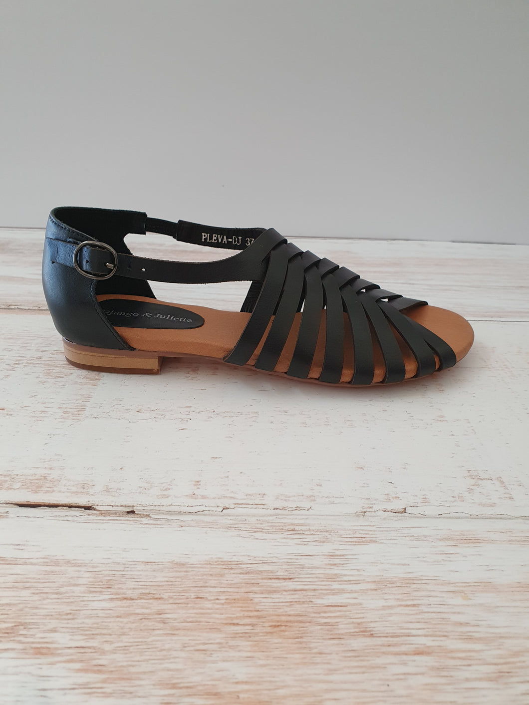 Pleva Black Sandal