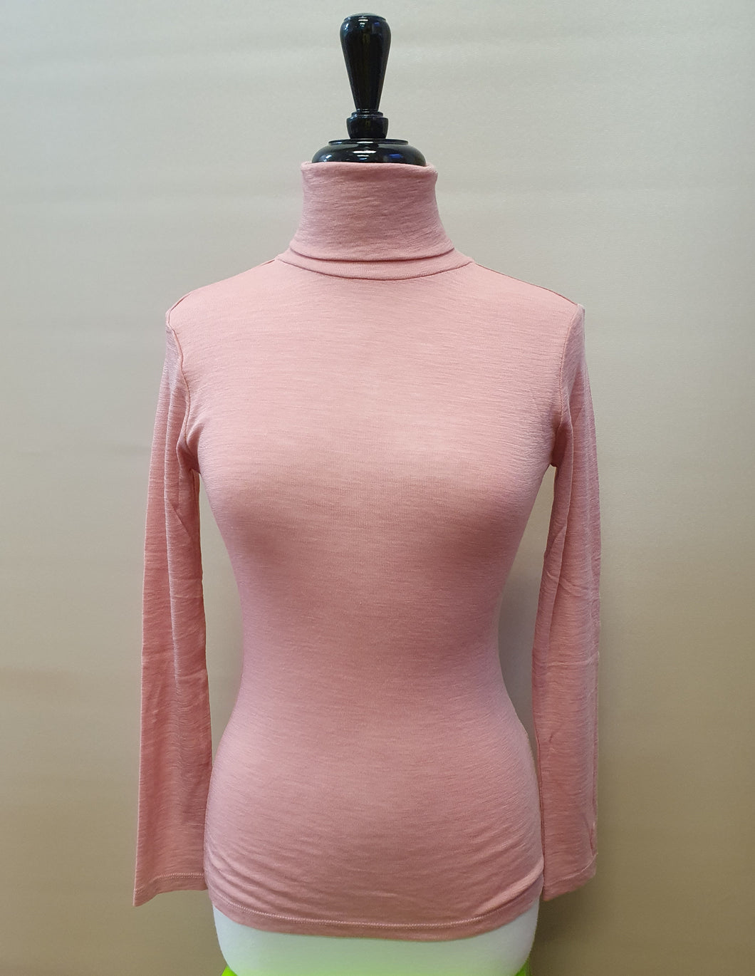 CFO4171 Polo Neck Fine Merino Top Cameo