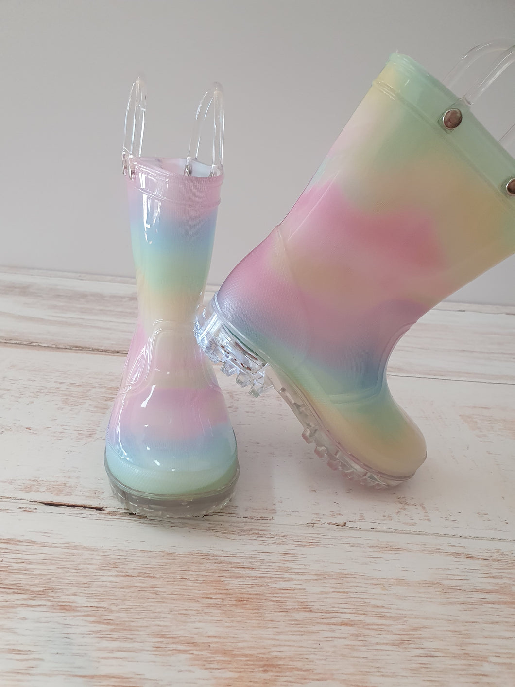 Rainbow flashing Lights Gumboots