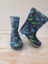 Load image into Gallery viewer, Dino flashing Lights Gumboots
