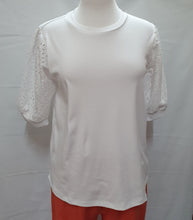 Load image into Gallery viewer, S422.600 Embroidered Sleeve Top White Size 10 ONLY
