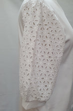 Load image into Gallery viewer, S422.600 Embroidered Sleeve Top White Size 10 ONLY
