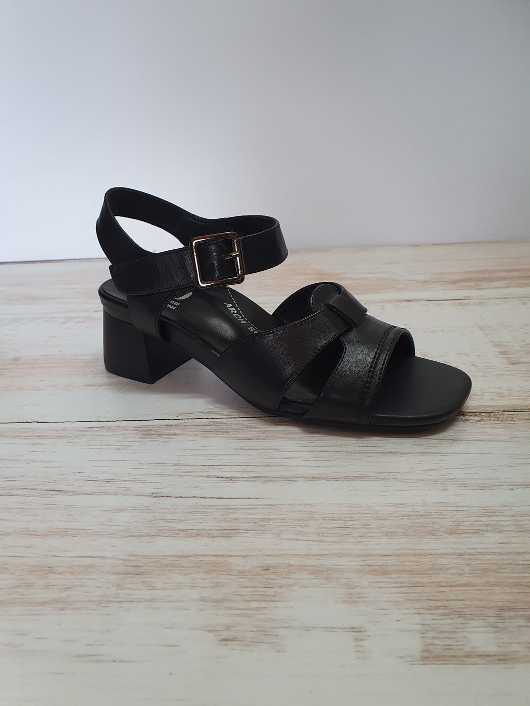 Merry Black Sandal Heel