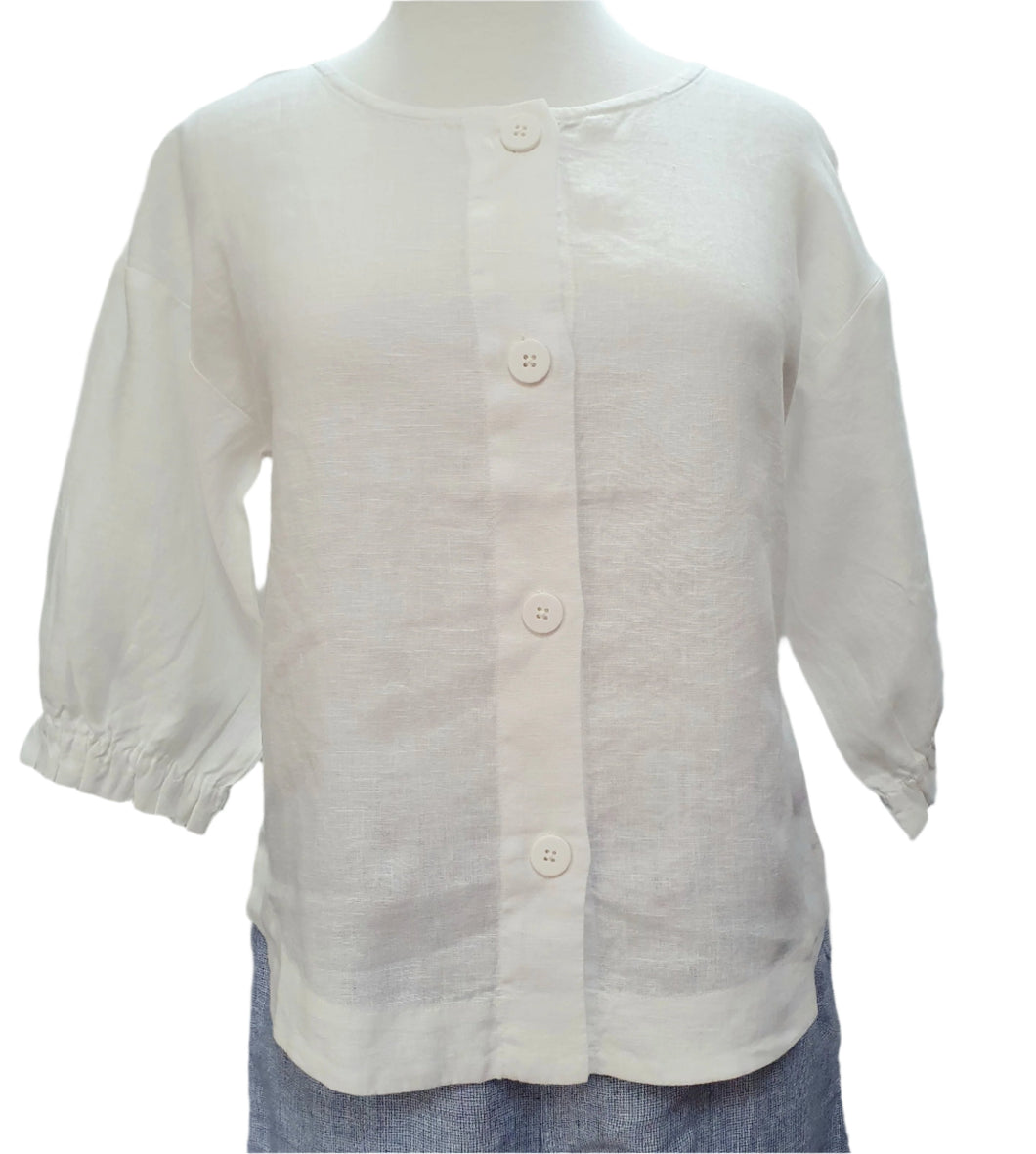 GA539 White Linen Top