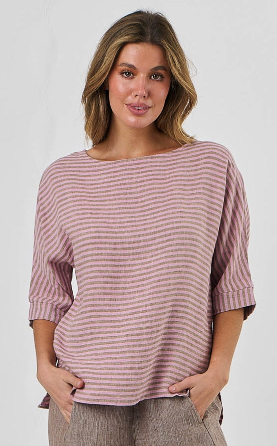 GA552 Stripe Truffle Verbena Top