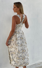 Load image into Gallery viewer, LA1495SS Floral Square Neck Midi Dress
