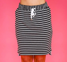 Load image into Gallery viewer, Alice Charcoal Stripe Skirt Size XL ONLY
