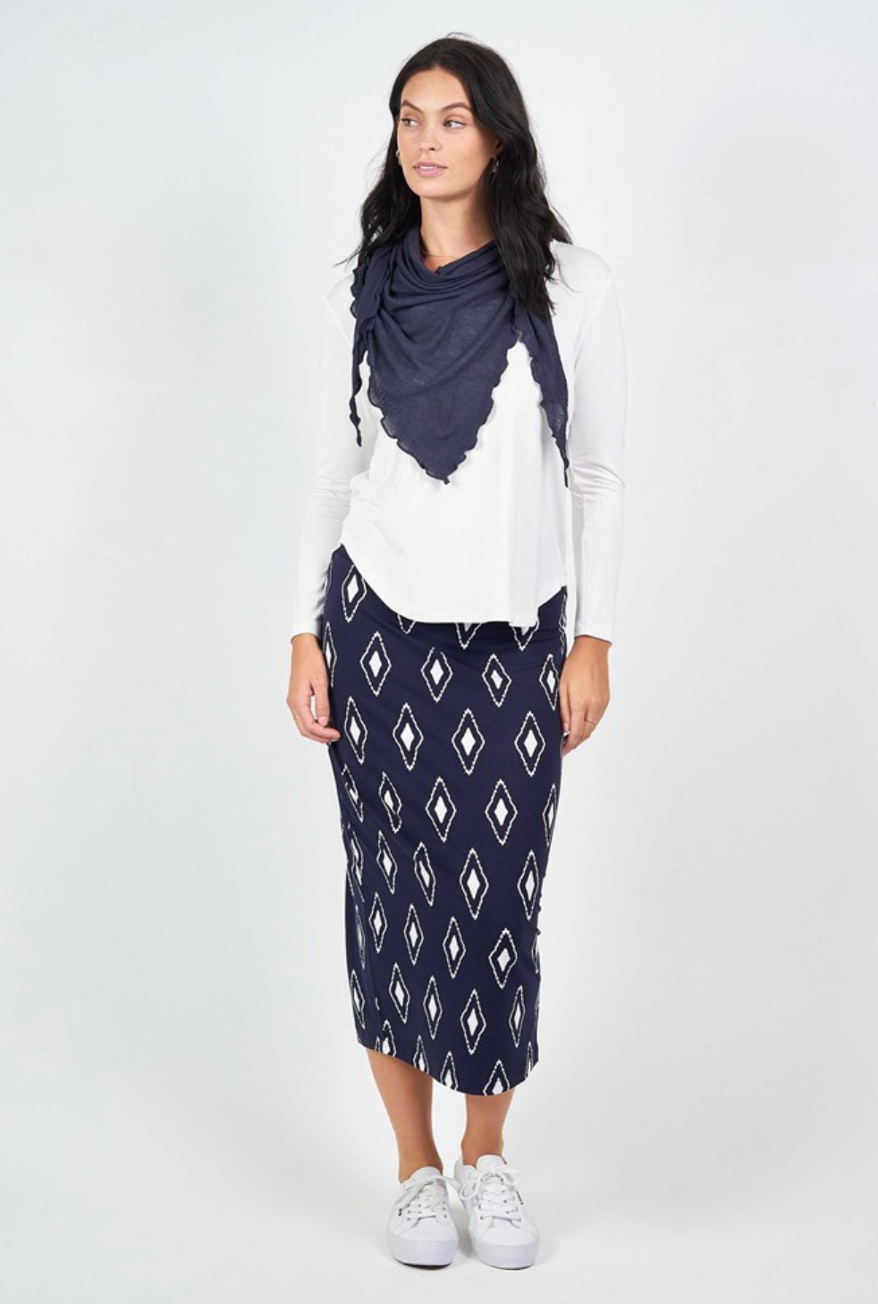 Whitney Maxi Tube Skirt - Navy Diamond