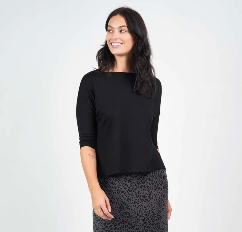 Camila Bamboo Top Black