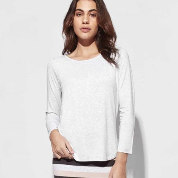 Adele Long Sleeve Tee Grey Marle