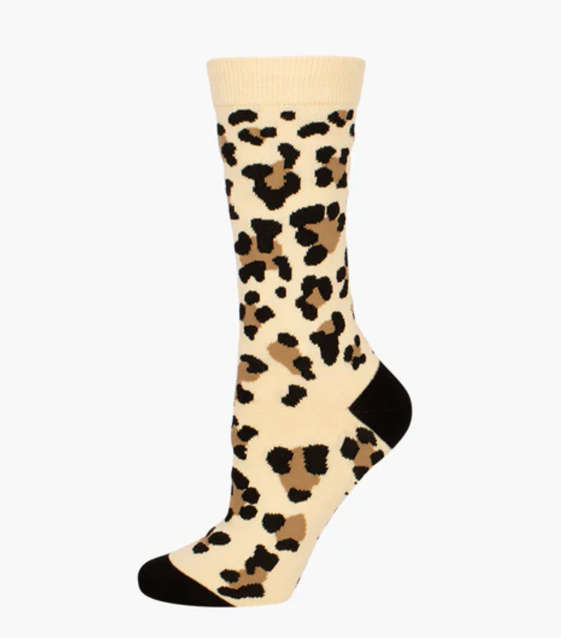 Bamboo Crew Sock Cheetah