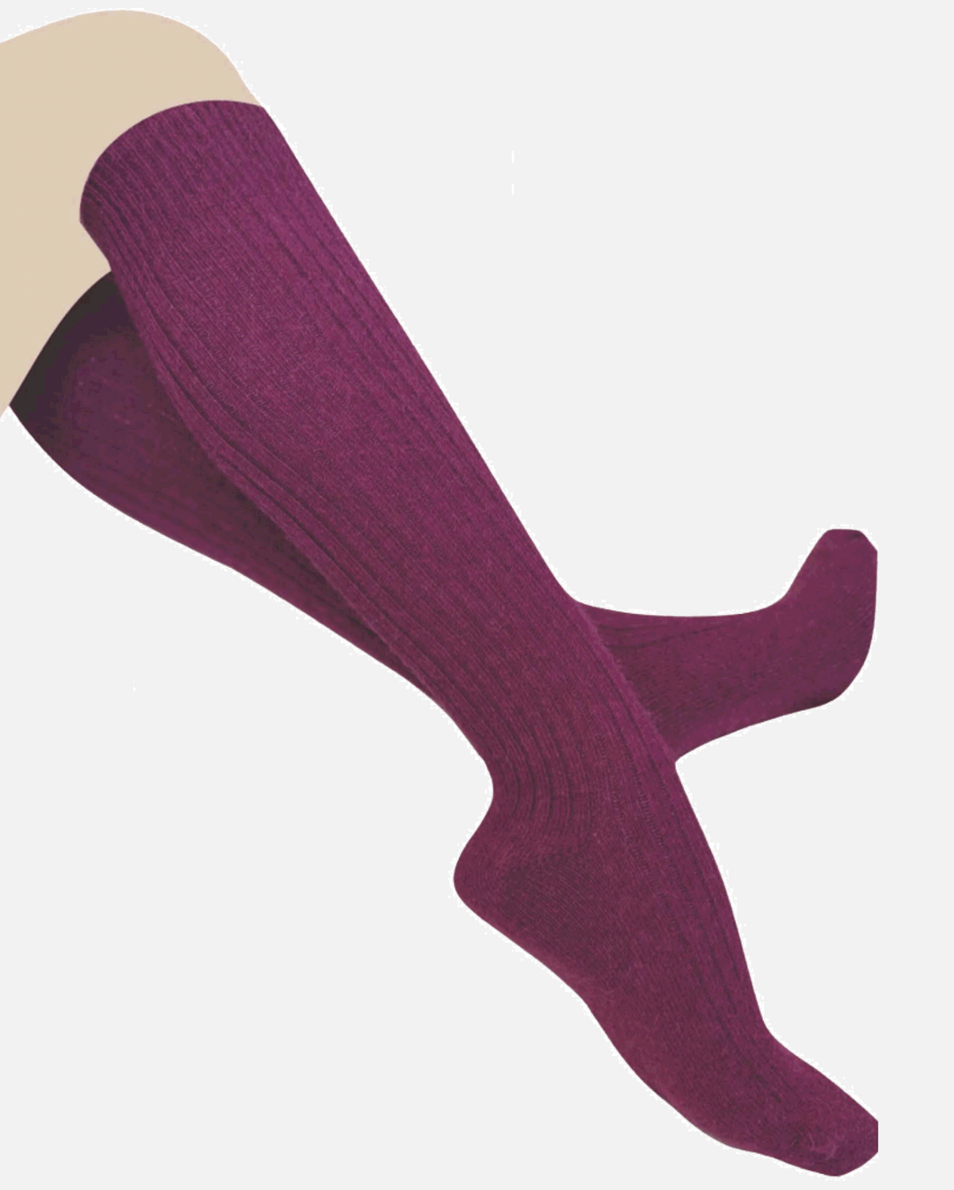 Alpaca Wool Blend Knee Hi Socks Berry