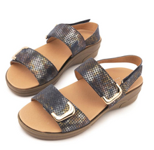 Load image into Gallery viewer, Elegance Blue Nebula Print Sandal
