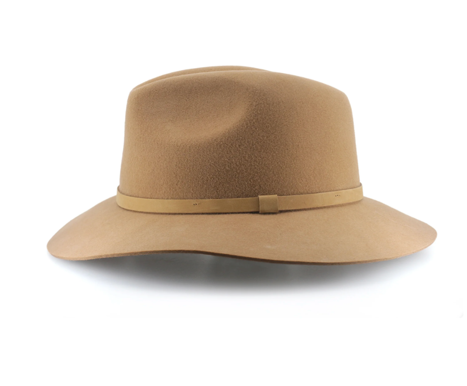 AP019 Murray Wool Felt Dark Camel Hat