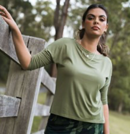 Camila Bamboo Top Olive