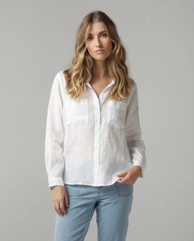 CPS1401 Classic Linen Shirt White