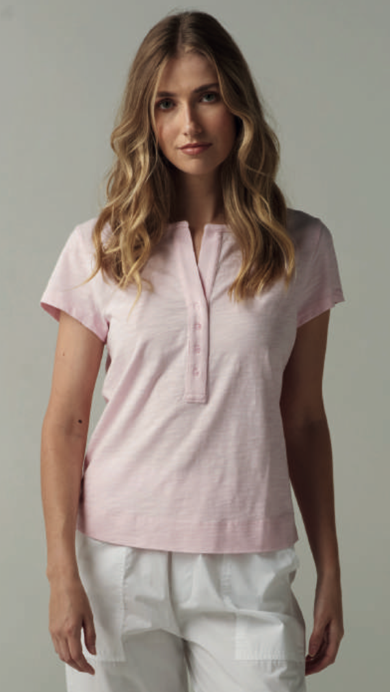 CPS13009 Henley Pink Tee