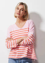 Load image into Gallery viewer, ZP6625 Petal Pink Striped Sweater Size Medium ONLY
