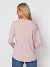 Load image into Gallery viewer, 40176 Long Sleeve Crew Neck Tee Blush SIZE 18 ONLY
