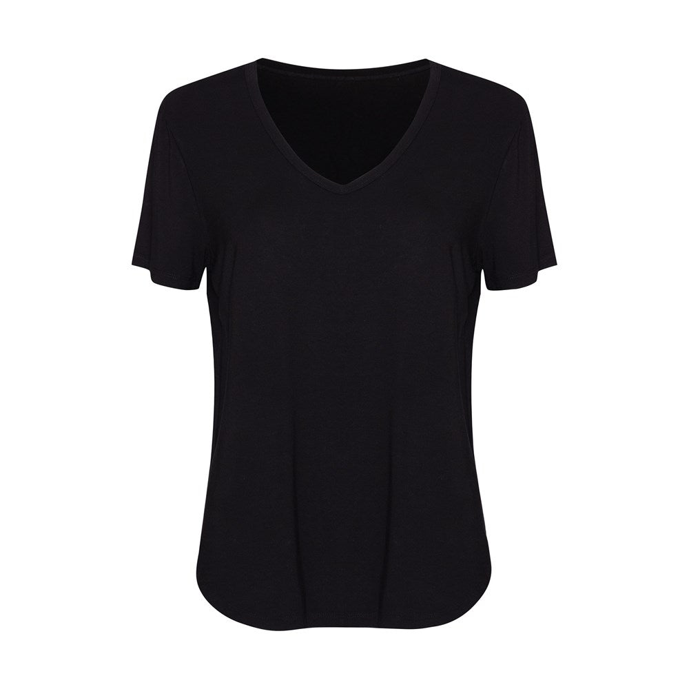 Veronica V Neck Tee Black